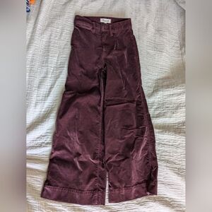 Madewell velour wide leg